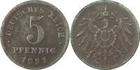 Deutschland 5 Pfennig Fehlprägung 5 Pfennig 1921 F WS & Umschrift doppelt -