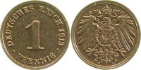 Kaiserreich 1 Pfennig 1913D doppeltes Wertzeichen -