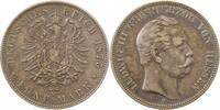 Deutschland 5 Mark 5 Mark 1875 H Ludwig III Hessen sehr schön+ Patina J 67 Ludwig III -