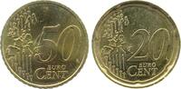 Deutschland 50 Cent Fehlprägung 2 x Wertseite 50 Cent und 20 Cent mit Expertise -