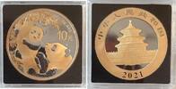 China 10 Yuan 10 Yuan 2021 China Panda vergoldet, Auflage 100 -