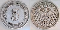 Deutschland 5 Pfennig 5 Pfennig 1892 E J 012 ss -