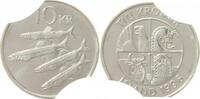 Island 10 Kronen Fehlprägung Island 1996 10 Kronen doppeltes Zainende ! -