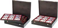 Echtholzkassette CARUS für 36 US-Münzkapseln (Slabs) bis zu einem Format von 63x85 mm -