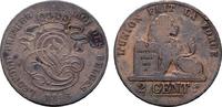 BELGIEN 2 Centimes Leopold I., 1830-1865. -