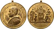 ITALIEN Tragbare, vergoldete Bronzemedaille Leo XIII., 1878-1903. -