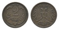 KAISERREICH ÖSTERREICH Ku.-2 Filler Franz Josef I., 1848-1916. -