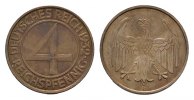 WEIMARER REPUBLIK 4 Reichspfennig -