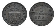 BRANDENBURG-PREUSSEN Pfennig Wilhelm I., 1861-1888. -