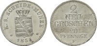 SACHSEN 2 Neugroschen (20 Pfennige) Johann, 1854-1873. -