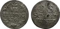 SACHSEN 6 Pfennig Friedrich August II., 1733-1763. -