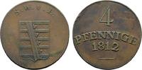 SACHSEN Ku.-4 Pfennig Carl August, 1775-1828. -