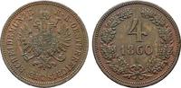 KAISERREICH ÖSTERREICH Ku.-4 Kreuzer Franz Josef I., 1848-1916. -