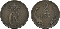 DÄNEMARK 2 Öre Christian IX., 1863-1906. -