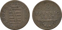SACHSEN Ku.-2 Pfennig Bernhard Erich Freund, 1803-1866. -