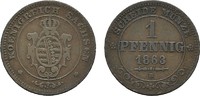 SACHSEN Ku.-Pfennig Johann, 1854-1873. -