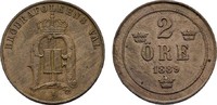 SCHWEDEN 2 Öre Oskar II., 1872-1907. -