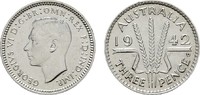 AUSTRALIEN 3 Pence George VI, 1936-1952. -