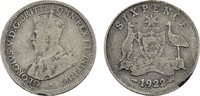 AUSTRALIEN 6 Pence George V, 1910-1936. -