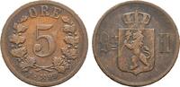 NORWEGEN 5 Öre Oskar II., 1872-1905. -
