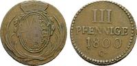 SACHSEN 3 Pfennig Friedrich August III. (I.), 1763-1806-1827. -