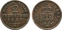 BRANDENBURG-PREUSSEN 2 Pfennig Wilhelm I., 1861-1888. -