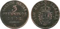 BRANDENBURG-PREUSSEN 3 Pfennig Wilhelm I., 1861-1888. -