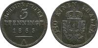 BRANDENBURG-PREUSSEN 3 Pfennig Wilhelm I., 1861-1888. -
