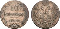 POLEN 10 Groszy Nikolaus I. von Rußland, 1825-1855. -