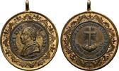 ITALIEN Tragbare, vergoldete Bronzemedaille Leo XIII., 1878-1903. -