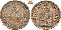 Hessen-Kassel 3 Heller Friedrich Wilhelm I - 1847-1866 -