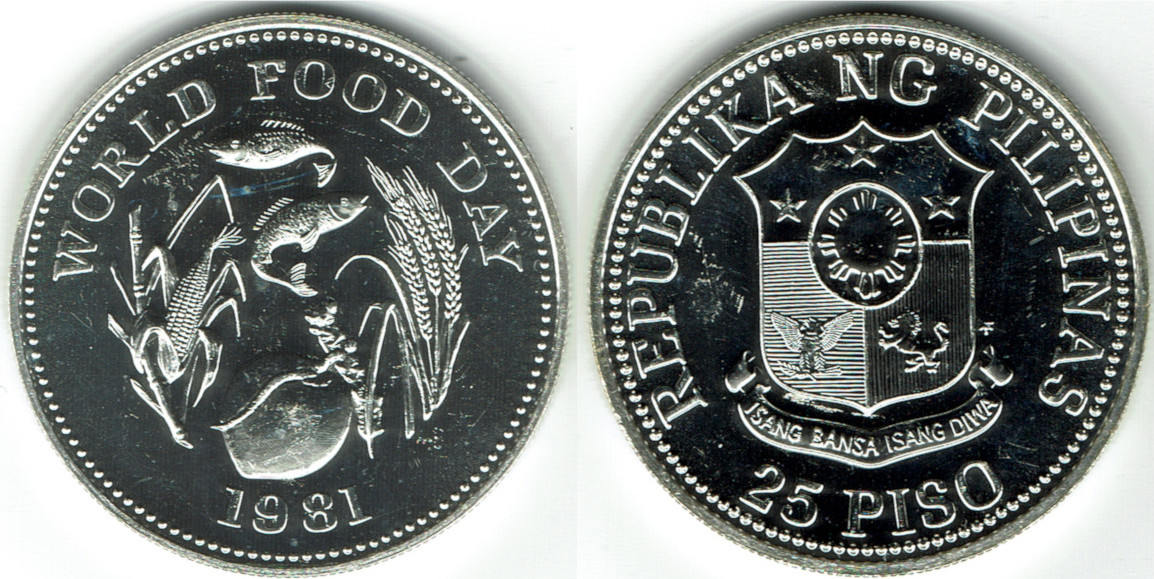 25 piso 1981 philippinen philippines 25 piso"fao world food