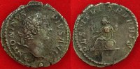 Römische Kaiserzeit - Caracalla Denar AR-Denar des Caracalla, Rv.: Sitzende Roma mit Statue, RESTITVTOR VRBIS -