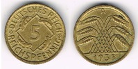 Weimarer Republik 5 Pfennig 1935 A Weimar, Kursmünze 10 Pfennig 1935 A, ... 25.05 元 含税 ＋  100.21 元 运费