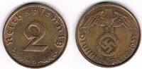 Drittes Reich 2 Pfennig 3. Reich, 1937 D, Kursmünze 2 Pfennig, Jaeger Nr. 362 -