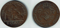 Belgien 2 Centimes belgium (belgique), 2 Centimes 1859, king leopold I., like scan -