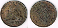 Belgien 2 Centimes belgium (belgique), 2 Centimes 1909, king leopold II., like scan -