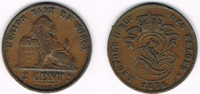Belgien 2 Centimes belgium (belgique), 2 Centimes 1876, king leopold II., like scan -