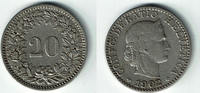 Schweiz 20 Rappen 1902 Switzerland, 20 Rappen 1902 B, like scan sehr schön 31.38 元 含税 ＋  100.41 元 运费