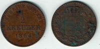 Württemberg 1/2 Kreuzer Königreich Württemberg, 1/2 Kreuzer 1864, Wilhelm, siehe Scan! -