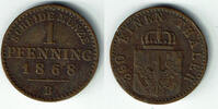Preußen 1 Pfennig prussia, Wilhelm I., 1 Pfennig 1868 B, like scan -
