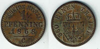 Preußen 1 Pfennig prussia, Wilhelm I., 1 Pfennig 1868 C, like scan -