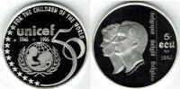 Belgien 5 Ecu belgium, 5 ECU silver commemorative "50th anniversary - UNICEF", like scan -