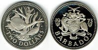 Barbados 2 Dollars Barbados coin, 2 Dollars <i>2 fishes</i>, like scan -
