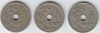 Belgien 3 x 5 Centimes 1904-06 belgium (belgique), set of 5 Centimes , k... 37.65 元 含税 ＋  100.41 元 运费