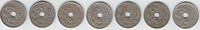 Belgien 7 x 5 Centimes belgium (belgique), set of 5 Centimes , king leopold II., like scan -