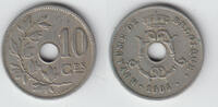 Belgien 10 Centimes belgium (belgique), 10 Centimes 1904, king leopold II., like scan -