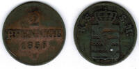 Sachsen 2 Pfennig 1856 F Königreich Sachsen, Kursmünze 2 Pfennige (Schei... 41.84 元 含税 ＋  100.41 元 运费