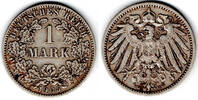 Kaiserreich 1 Mark Kaiserreich, Kursmünze 1 Mark 1905 G, 900er Silber! -