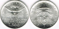 Vatikan 500 Lire vatican silver coin 1963, sede vacante, UNC, Plastic-Folder -